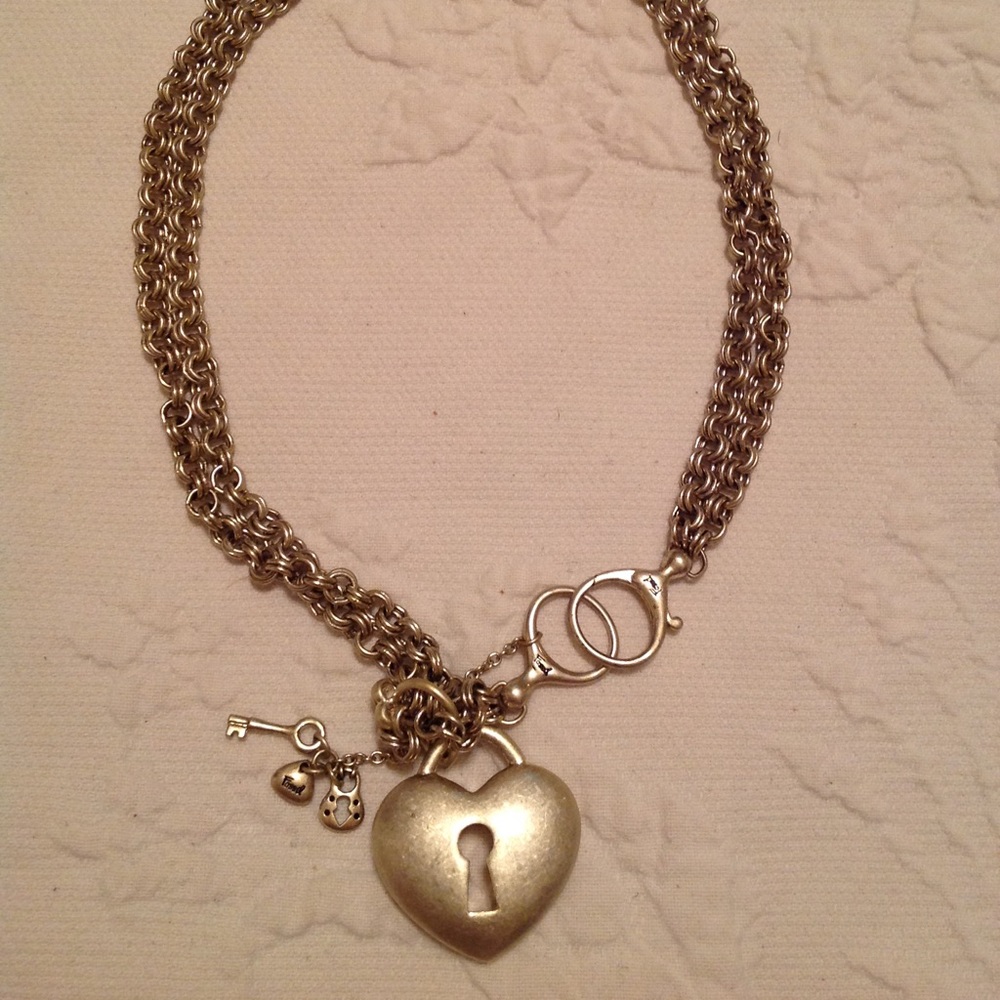 Fossil Heart locket necklace (sterling silver)